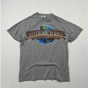 Universal Studios Hollywood T Shirt Mens Size Medium Graphic Tee Gray